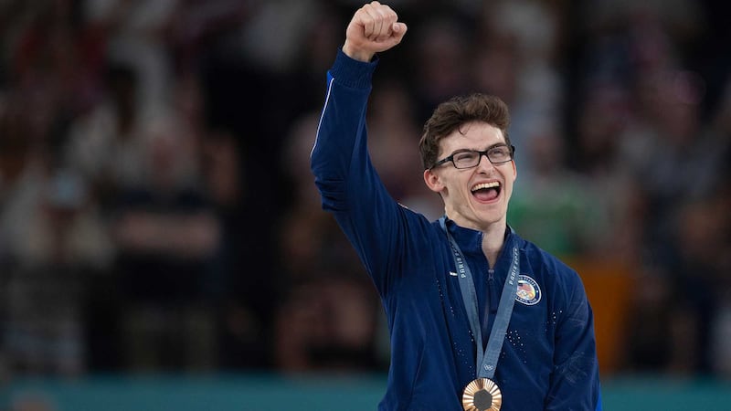 Stephen Nedoroscik with his Olympic bronze medal