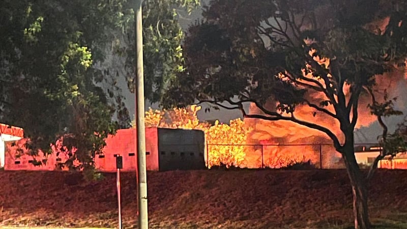 Mililani High School softball field rubbish fire