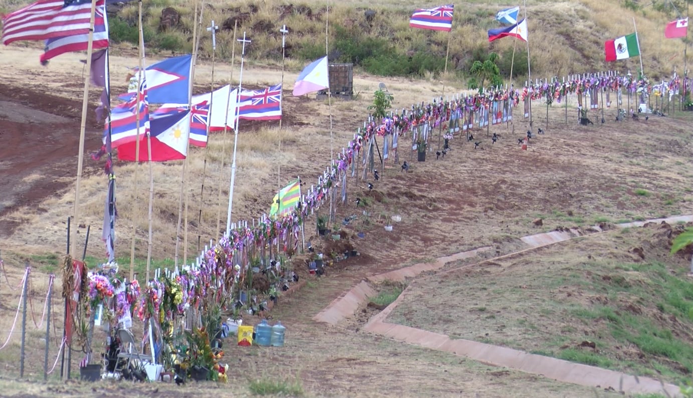 The Lahaina Memorial off Lahainaluna Road is dedicated to the 101 lives lost in the 2023 inferno.