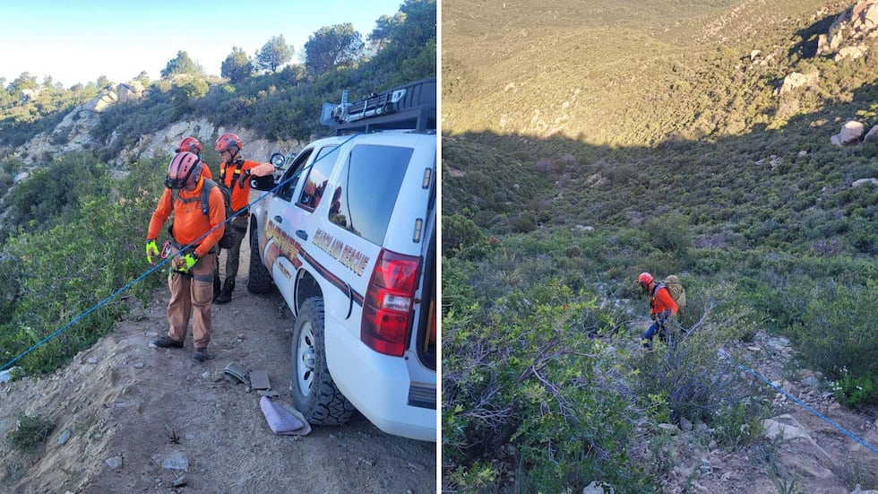 Deputies found the vehicle about 1,000 feet down the steep mountainside.