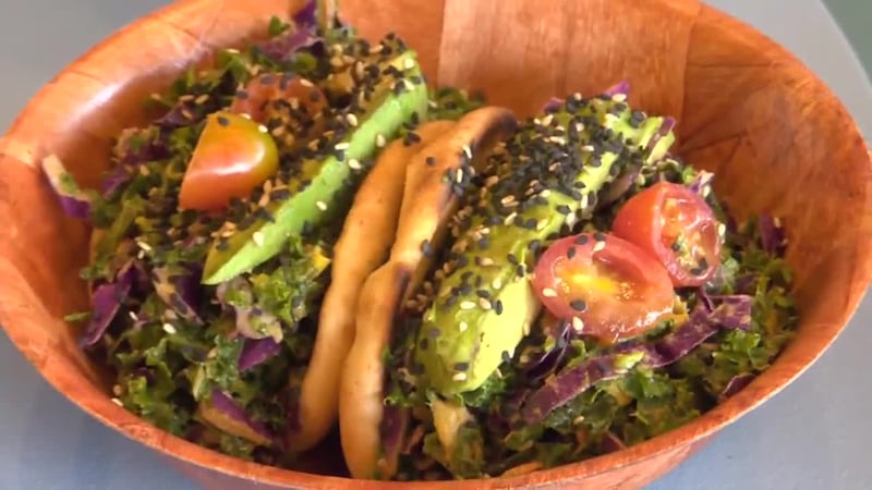 Guy takes us to a health bar in Hawaii Kai that specializes in vegan food.